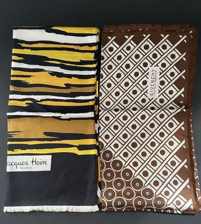 Jacques HEIM, GIVENCHY 
Silk scarf in shades...