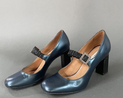 Fratelli ROSSETTI 
Pair of green patent leather...