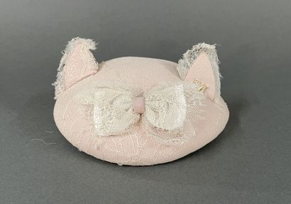 MAISON MICHEL 
Bibi “Yoko” in pink felt covered...