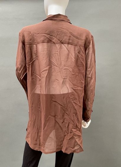 Yves SAINT LAURENT
Light brown chiffon blouse,...