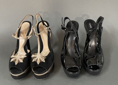 FENDI 
Set of two pairs of pumps: one in...