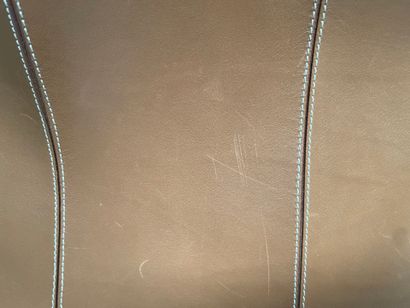 LANCEL
Camel-beige leather bag with ecru...