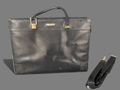 GUCCI 
Black Safiano leather tote bag, double...