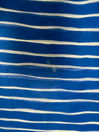 Yves SAINT LAURENT 
Ecru and blue striped...