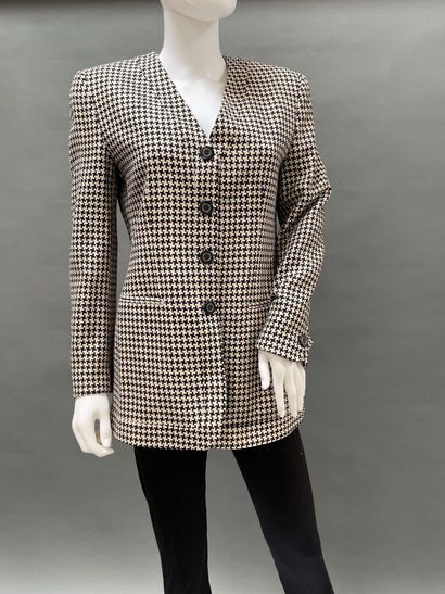 Giorgio ARMANI 
Black and ecru houndstooth...