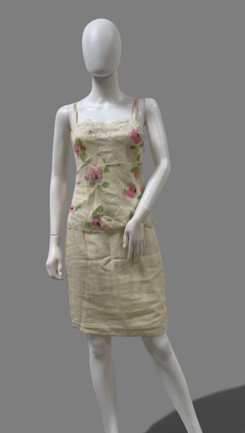 UNGARO Parallèle 
White linen set consisting...