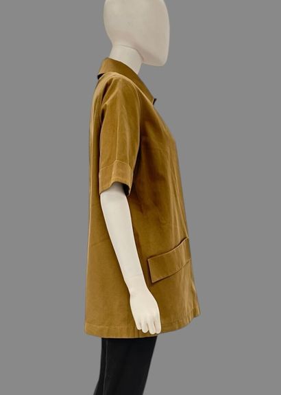 Yves SAINT LAURENT 
Short-sleeved ochre cotton...
