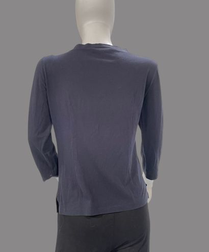 PRADA 
Black cotton top, 3/4-length sleeves,...