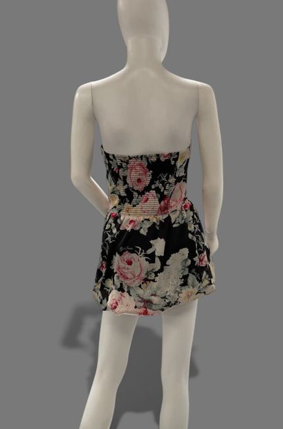 GUESS JEANS 
Floral-print strapless mini...