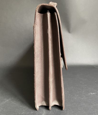 LANCEL
40 cm brown grained leather briefcase,...