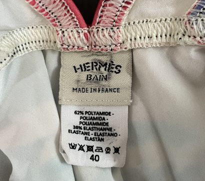 HERMES 
One-piece swimsuit with a rope print...