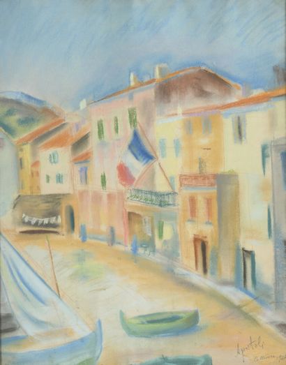 Grégoire Apostoli (1897-1930)
Vue de Collioure
Pastel
Signé,...