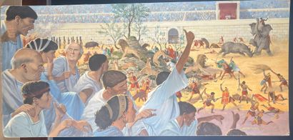 Jean SIDOBRE (1924-1988)
Jeux de gladiateurs
Gouache...