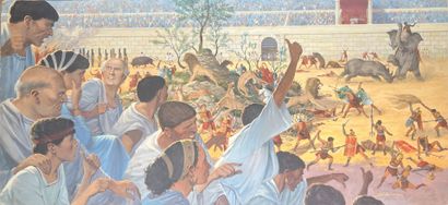Jean SIDOBRE (1924-1988)
Jeux de gladiateurs
Gouache...