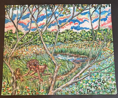 NGAZOLO BINDA
Treize gouaches sur papier
Non...
