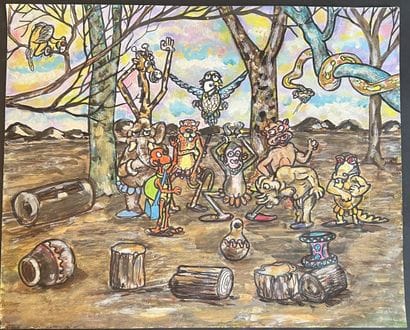 NGAZOLO BINDA
Treize gouaches sur papier
Non...