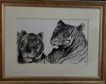Gustave GUETANT (1873 - 1953)
Têtes de tigres
Encre...
