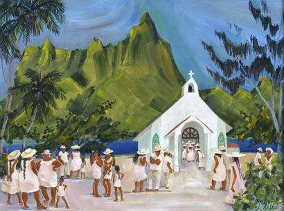 Jean SHELSCHER (né en 1940)
Sortie d'église...