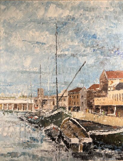 Jean GARDET (1925-2018)
Vue de port
Huile...