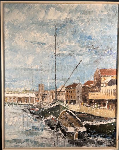 Jean GARDET (1925-2018)
Vue de port
Huile...