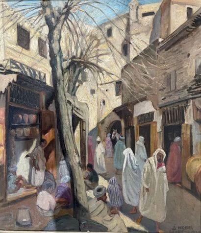 Albert HOREL (1876-1964)
Rue arabe animée...