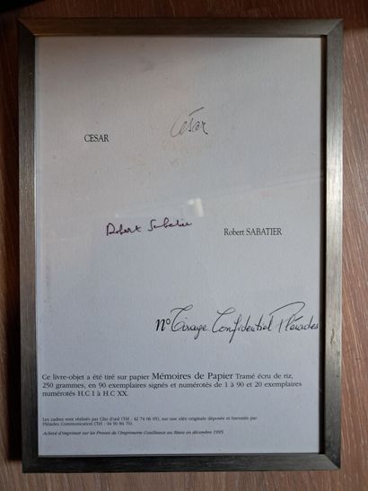 César Baldaccini dit CESAR (1921-1998) et...