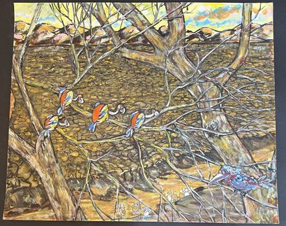 NGAZOLO BINDA
Treize gouaches sur papier
Non...