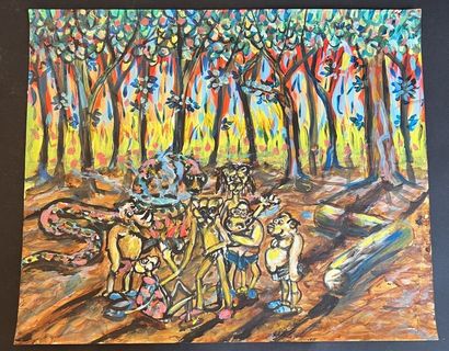 NGAZOLO BINDA
Treize gouaches sur papier
Non...