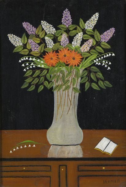 HERMIER (XXe et XXIe siècles)
Vase et bouquet...