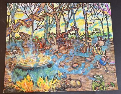 NGAZOLO BINDA
Treize gouaches sur papier
Non...