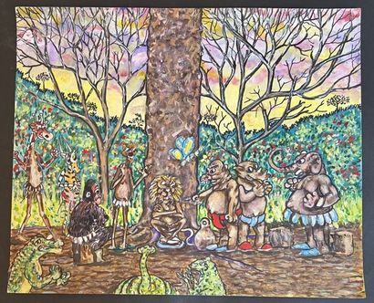 NGAZOLO BINDA
Treize gouaches sur papier
Non...