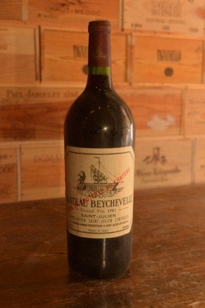 1 Magnum Château Beychevelle 1981, étiquette...
