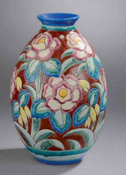KERAMIS
Vase en céramique à corps ovoïde...
