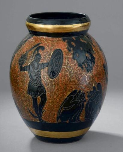 KERAMIS
Vase en céramique à corps ovoïde...