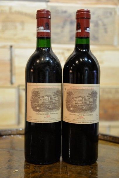 2 Bouteilles Château Lafite Rothschild 1988,...