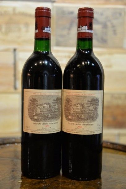 2 Bouteilles Château Lafite Rothschild 1988,...