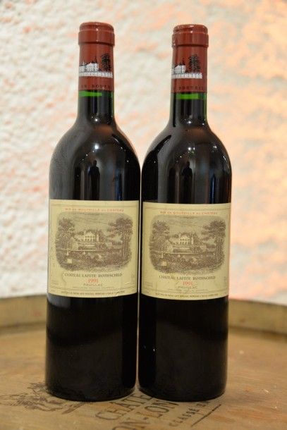 2 Bouteilles Château Lafite Rothschild 1991,...