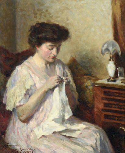 Paul LEGOUEZ (1882-?)

Femme cousant
Huile...