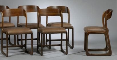 TRAVAIL SCANDINAVE
Suite de sept fauteuils...