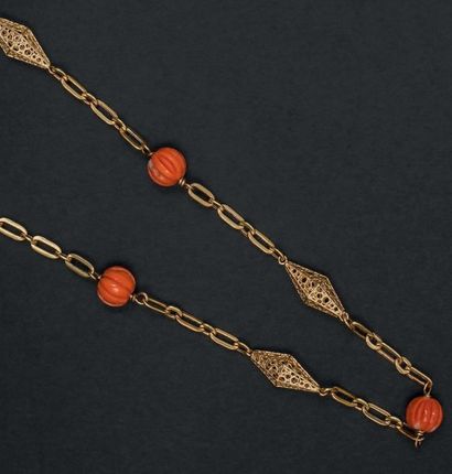 Sautoir en or jaune 18K (750°/00) à maille...