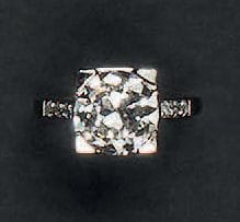 Bague solitaire en platine (950°/00) sertie...