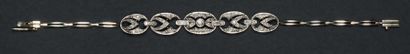 Bracelet articulé en or blanc 18K (750°/00)...
