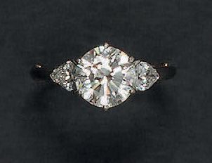 Bague en platine (950°/00) ornée d'un diamant...
