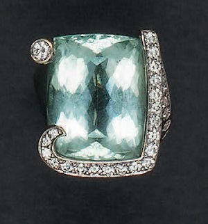 Bague de cocktail en or blanc 18K ornée d'un...
