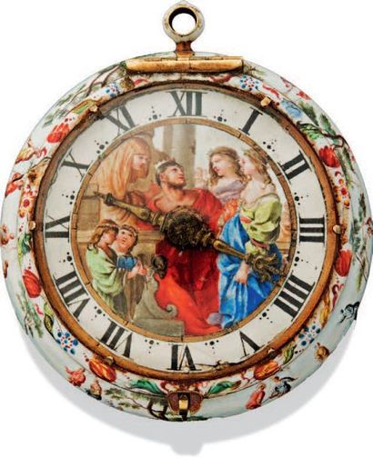 

Montre «bassine» en or et émail
Peinture...