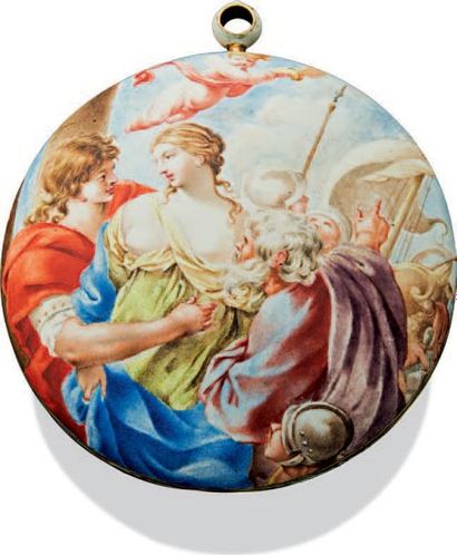 

Montre «bassine» en or et émail
Peinture...