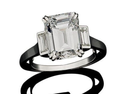 Bague en or blanc 18K (750°/00) sertie d'un...