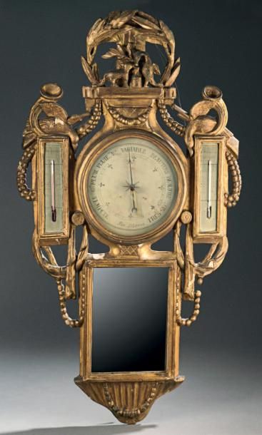 Baromètre d'applique formant également thermomètre,...