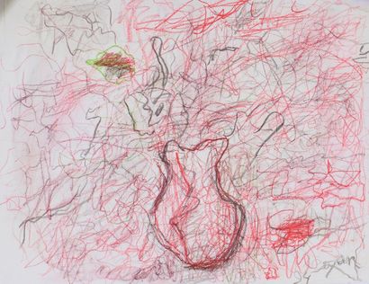 COJAN Aurel (1914-2005),

Le vase de fleurs,

Pastel...