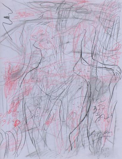COJAN Aurel (1914-2005),

Femme nue rouge...